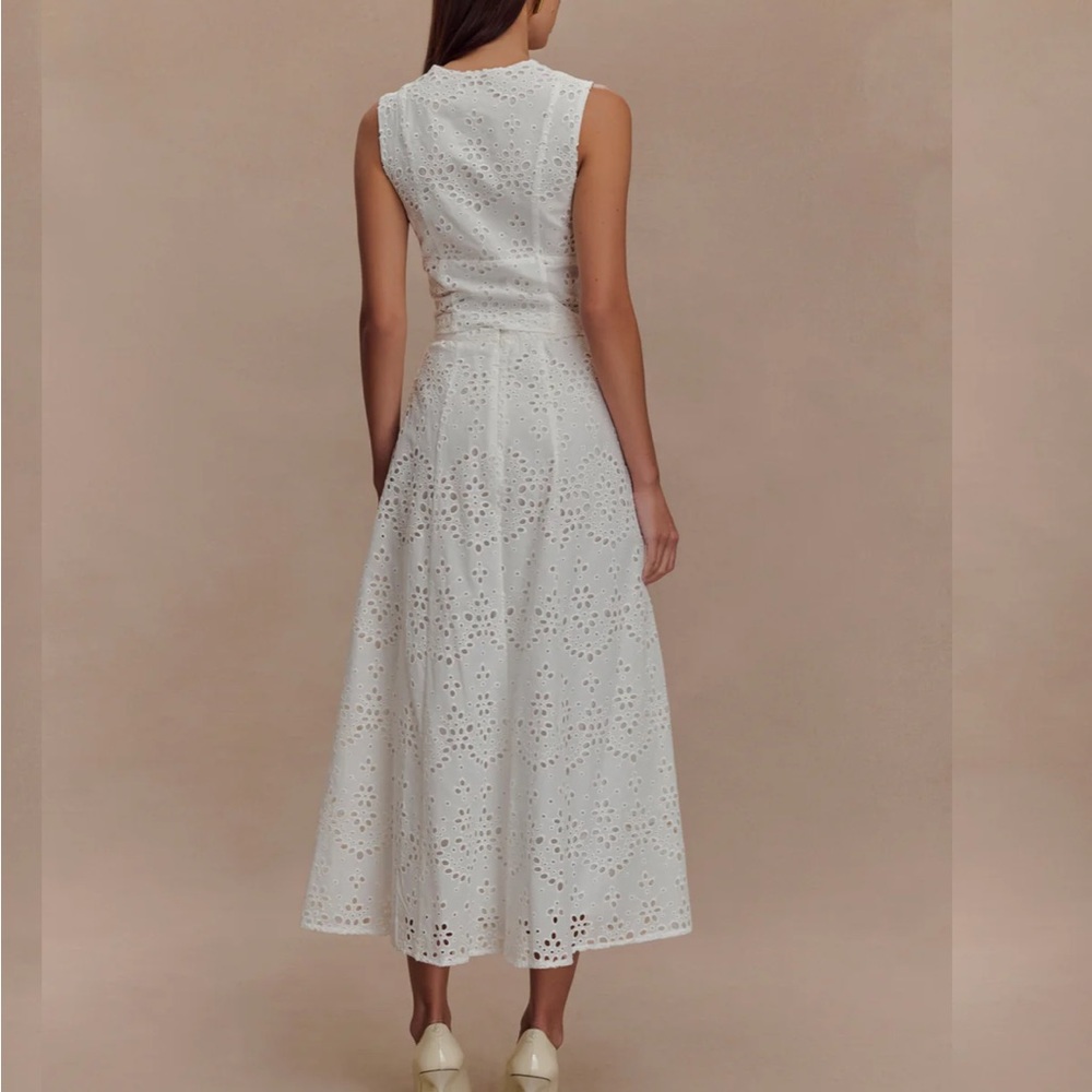 Meshki White Eyelet Midi Dress - Picture 2 of 6